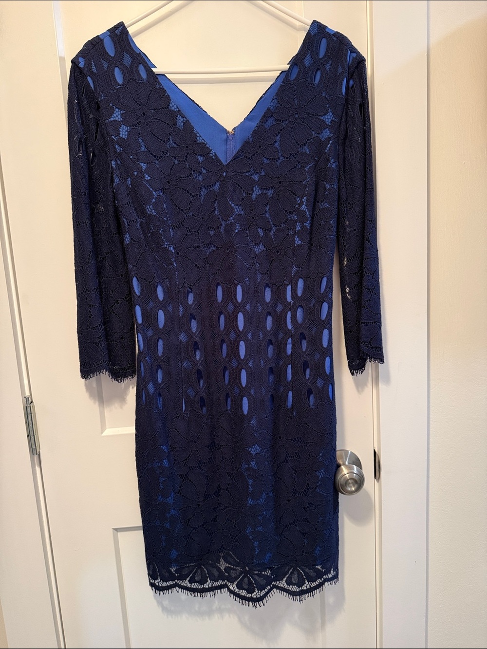 Lilly Pulitzer Women's True Navy Whitaker Lace Macon Dress size 8